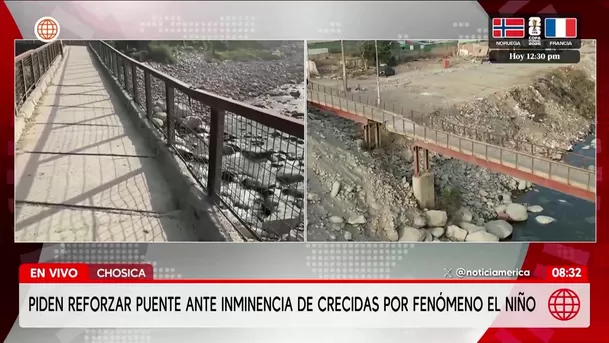 Piden reforzar puente ante posible crecida de río por Fenómeno El Niño. Foto: América Noticias