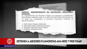 La Policía detuvo Pier Figari y Ana Hertz de Vega.