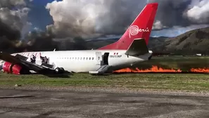 Avión se incendió en Jauja. Foto: América Noticias