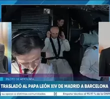 El piloto español Pablo Martínez compartió su experiencia tras transportar al papa León XIV en un vuelo entre Madrid y Barcelona durante su visita apostólica a España./ Video: Canal N