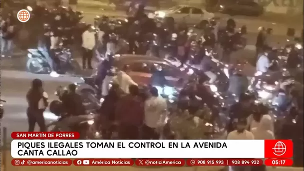Piques ilegales toman el control en la avenida Canta Callao. Foto: América Noticias
