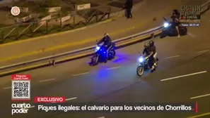 Más de 250 motociclistas realizan piques ilegales en la Costa Verde cada semana. El ruido, los accidentes y el caos desvelan a vecinos de Chorrillos. Video: Cuarto Poder