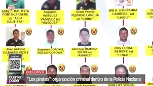 Unos 20 policías activos y en retiro integraban banda criminal “Los Piratas”. Planeaban robos, sicariatos y extorsiones con delincuentes. Video: Cuarto Poder