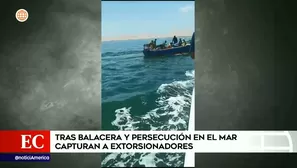 Tras balacera y persecusión en el mar capturan a extorsionadores. Foto: América Noticias 