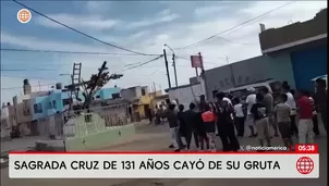 Pisco: Histórica cruz de 131 años se parte en dos tras caer de gruta. Foto y video: América Noticias