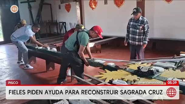 Pisco: Histórica cruz de 131 años se parte en dos tras caer de gruta. Foto: América Noticias