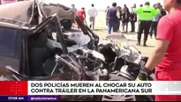 Dos policías fallecieron en accidente. Foto: captura de TV