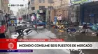 Pisco: Incendio consumió seis puestos de mercado