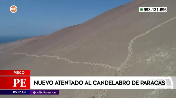 Nuevo atentado al candelabro de Paracas. Foto: América Noticias