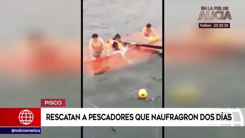 Pisco: rescatan a pescadores que naufragaron durante dos días en altamar
