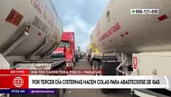 Pisco: Por tercer día cisternas hacen colas para abastecerse de gas