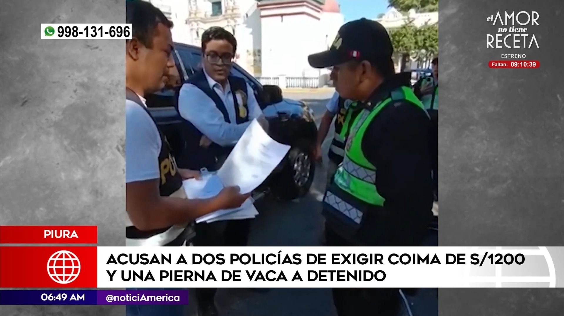 Policías acusados de pedir coima en Piura. Foto: América Noticias