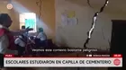 Piura: Alumnos terminan año escolar en una capilla de cementerio