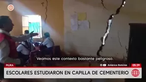 Estudiantes terminan año escolar en una capilla de cementerio en Piura. Foto y video: América Noticias