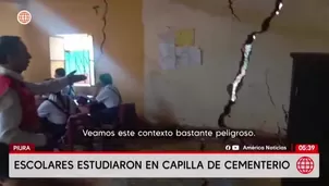 Estudiantes terminan año escolar en una capilla de cementerio en Piura. Foto y video: América Noticias