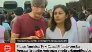 Federico Salazar y equipo de Am&eacute;rica TV en Piura.