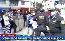Piura: Comuneros protestan en sede de Registros Públicos - Noticias de comuneros