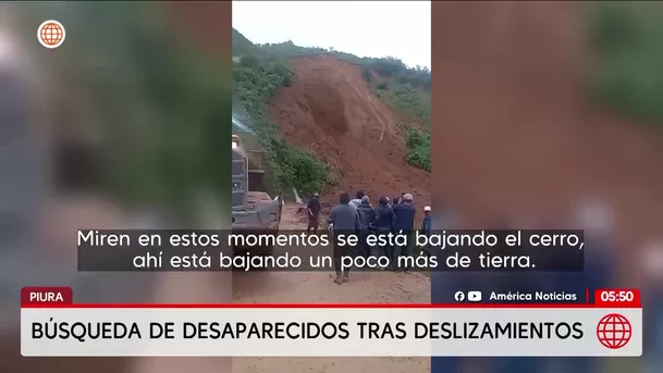 Piura: Deslizamiento arrastra miniván y moto con pasajeros en Ayabaca. Foto: América Noticias