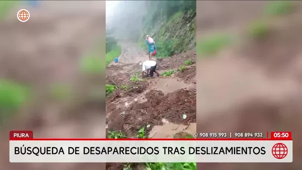 Piura: Deslizamiento arrastra miniván y moto con pasajeros en Ayabaca. Foto: América Noticias