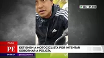 Conductor de motocicleta fue detenido tras intentar sobornar a un policía