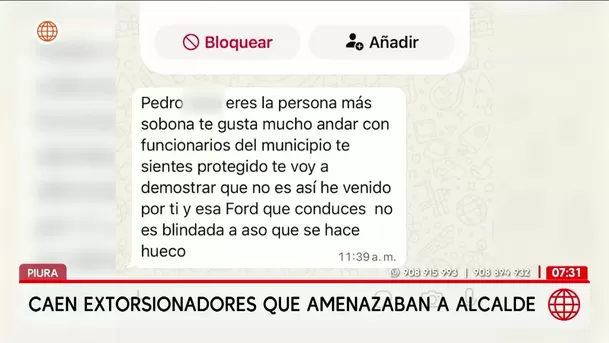 Extorsionaban a alcalde de Ayabaca y a contratistas de obra en Piura. Foto: América Noticias Extorsionaban a alcalde de Ayabaca y a contratistas de obra en Piura. Foto: América Noticias