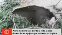 Sujeto salvó de morir tras caer a forado. Foto: captura de TV