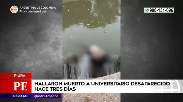 Hallan muerto a universitario en Piura. Foto: América Noticias