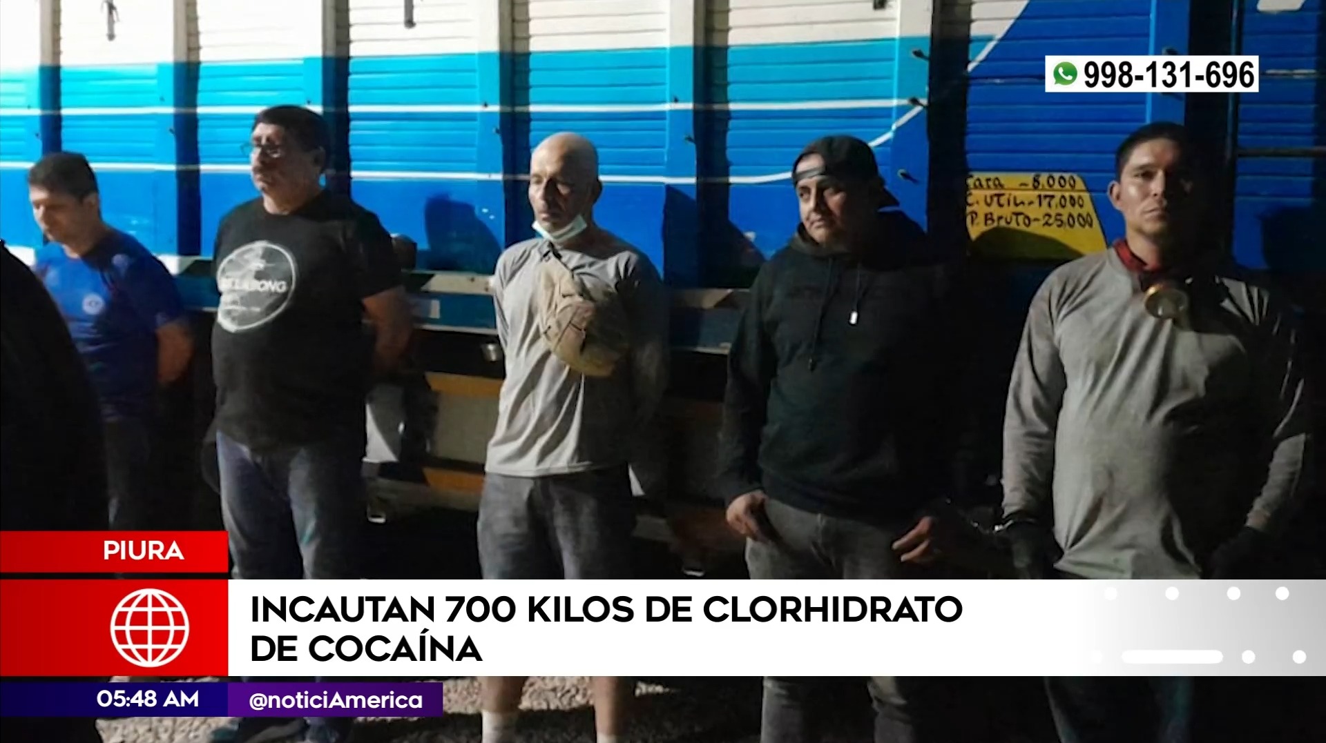 Incautan 700 kilos de clorhidrato de cocaína en Piura. Foto: América Noticias