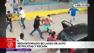 Requisitoriado se lanzó de auto de policías para escapar en Piura. Foto y video: América Noticias