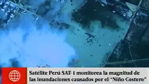 Inundaci&oacute;n en Piura vista desde un sat&eacute;lite.