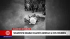 Piura: Sicarios graban asesinato de dos hombres en un parque