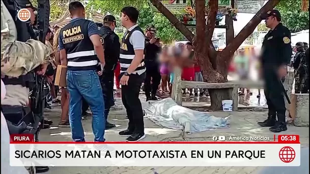 Piura: Sicarios matan a balazos a mototaxista en un parque. Foto: América Noticias