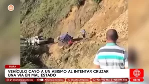 Accidente en Piura: Vehículo cayó al abismo por lluvias. Foto y video: América TV
