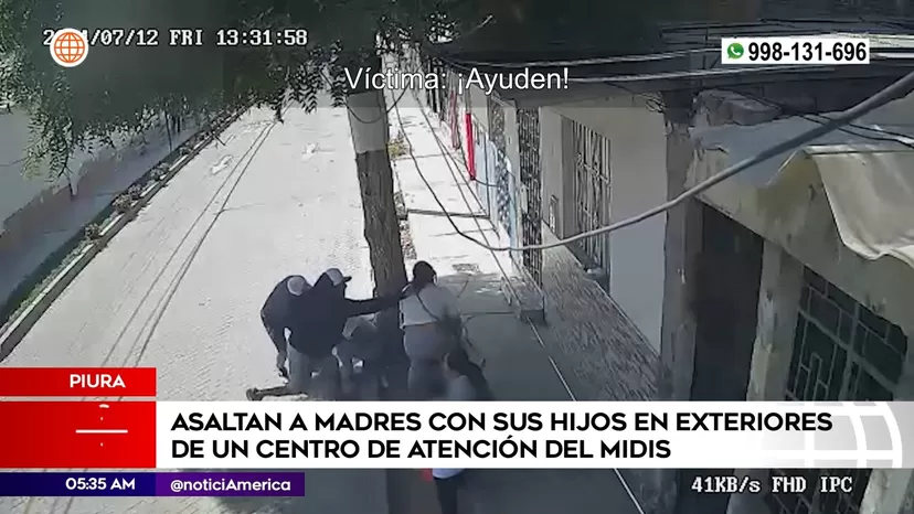 Piura: Violento asalto a madres con sus hijos fuera de un centro de atención del Midis