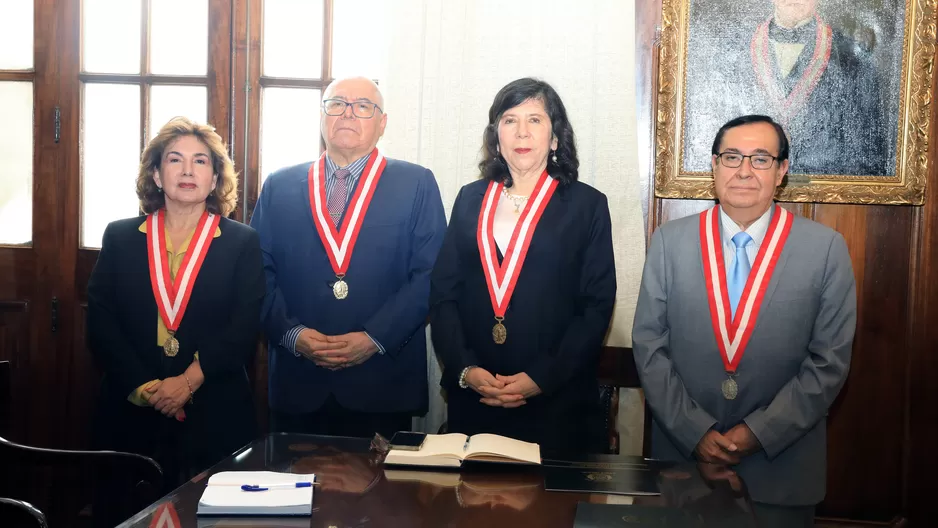 Grupo es presidido por titular del Poder Judicial, Janet Tello, e integrada por César San Martín, Víctor Prado y Elvia Barrios. Foto: Poder Judicial