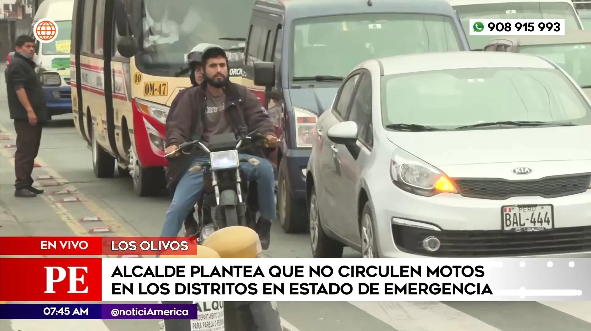 Alcalde de Los Olivos plantea que motos no circulen en estado de emergencia. Foto: América Noticias