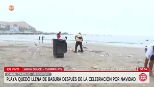 Playa Agua Dulce amanece llena de basura tras celebraciones de Navidad. Foto y video: América Noticias