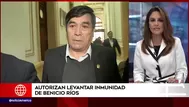 Benicio Ríos: pleno del Congreso aprobó levantamiento de su inmunidad 