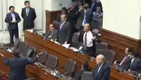 Pleno del Congreso se suspendi&oacute; por incidente entre congresistas del Apra y Nuevo Per&uacute;. (Foto: Captura/Video: Canal N)