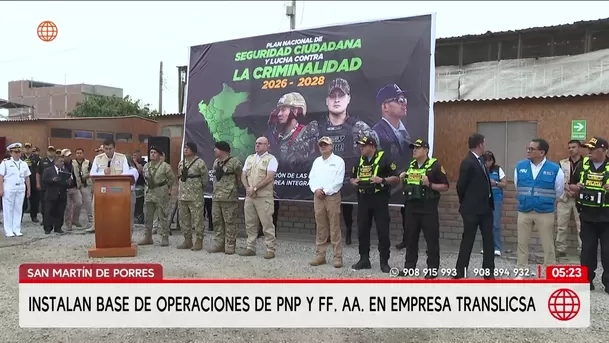 PNP y FF. AA. instalan base en empresa de transportes. Foto: América Noticias