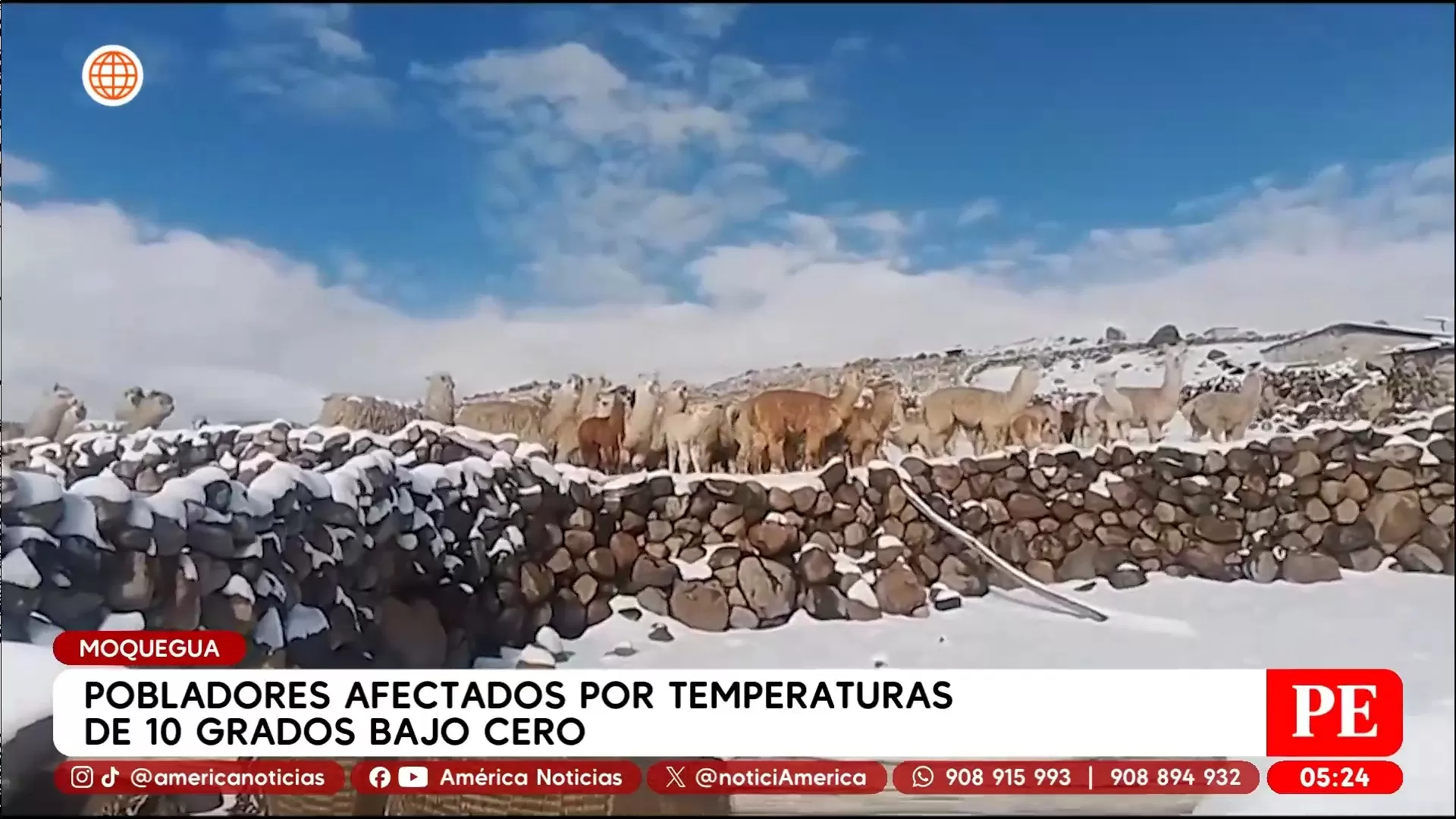 Pobladores afectados por temperaturas de 10 grados bajo cero en Moquegua. Foto: América Noticias Pobladores afectados por temperaturas de 10 grados bajo cero en Moquegua. Foto: América Noticias