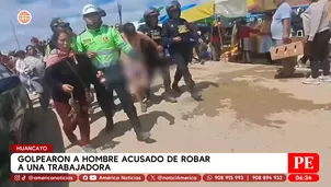 Pobladores golpean y desnudan a presunto ladrón en Huancayo. Foto y video: América TV