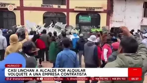 Pobladores intentan linchar a alcalde por alquiler de volquete en Huánuco. Foto y video: América Noticias