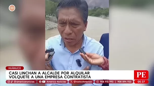 Pobladores intentan linchar a alcalde por alquiler de volquete en Huánuco. Foto: América Noticias Pobladores intentan linchar a alcalde por alquiler de volquete en Huánuco. Foto: América Noticias