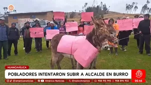 Pobladores intentaron subir a un burro a alcalde en Huancavelica. Foto y video: América Noticias