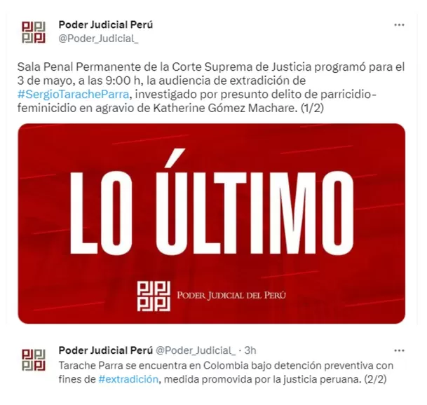 Publicación realizada por el Poder Judicial / Twitter