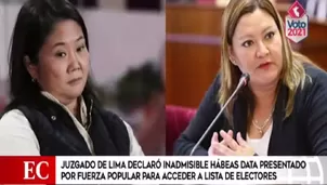 Corte Superior declaró inadmisible habeas data interpuesto por Fuerza Popular. Video: América