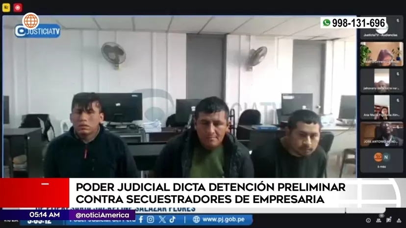 Poder Judicial dictó detención preliminar contra secuestradores de empresaria