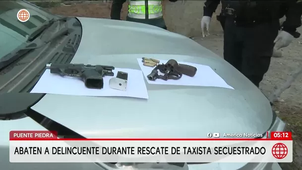 Policía abate a delincuente y rescata a taxista secuestrado en Puente Piedra. Foto: América Noticias