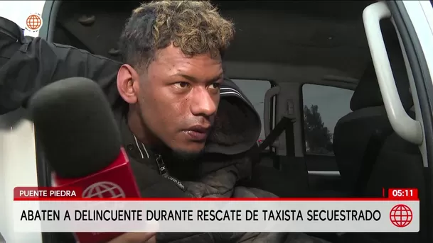 Policía abate a delincuente y rescata a taxista secuestrado en Puente Piedra. Foto: América Noticias